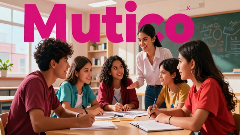 Inspira el emprendimiento en educación: La nueva escuela mexicana con principios innovadores 8 Estudiantes mexicanos colaborando en una clase vibrante