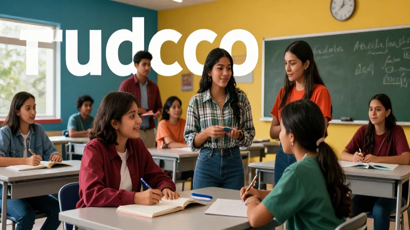 Conoce los principios clave de la Nueva Escuela Mexicana 7 Estudiantes mexicanos colaboran en clase moderna y vibrante