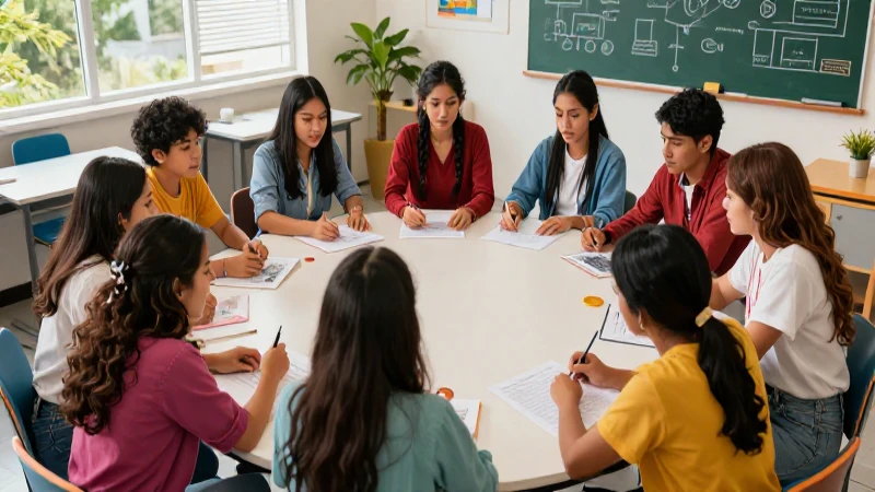 Conoce los principios clave de la Nueva Escuela Mexicana 3 Estudiantes mexicanos colaborando en un aula moderna