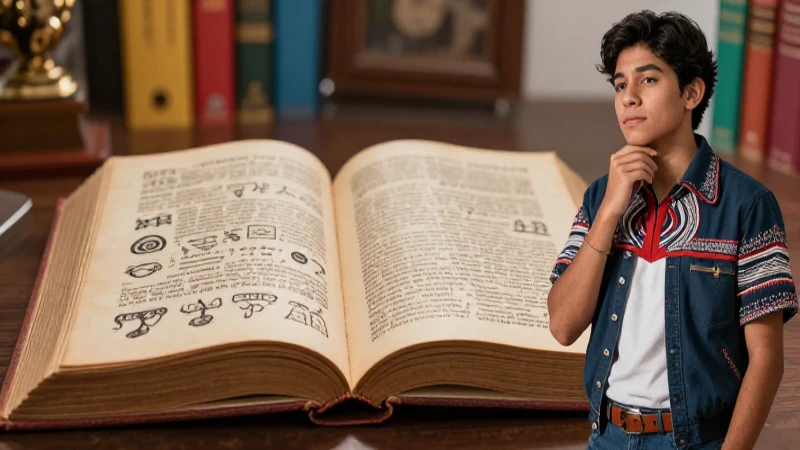 Qué son los recursos literarios y sus características clave 7 Estudiante mexicano con libro antiguo detallado