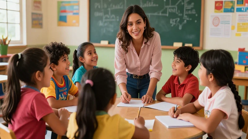 Inclusión educativa: adaptaciones curriculares y recursos para todos 3 Niños felices aprendiendo con una maestra en México