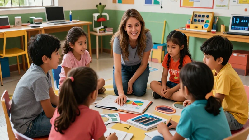 Inclusión educativa: adaptaciones curriculares y recursos para todos 4 Niños diversos aprenden en un salón mexicano moderno