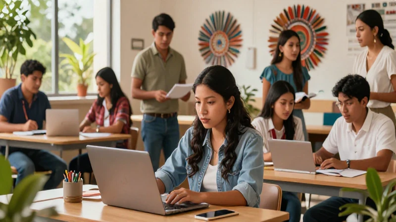 Potencia tu educación: plan y evaluación de la Nueva Escuela Mexicana 3 Impresionante escena educativa mexicana hiperrealista