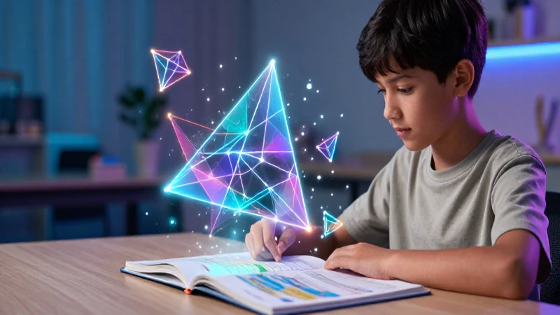 Aprende trigonometría con libros SEP: Triunfa en tus estudios 3 Estudiante concentrado con gráficos matemáticos 3D dinámicos