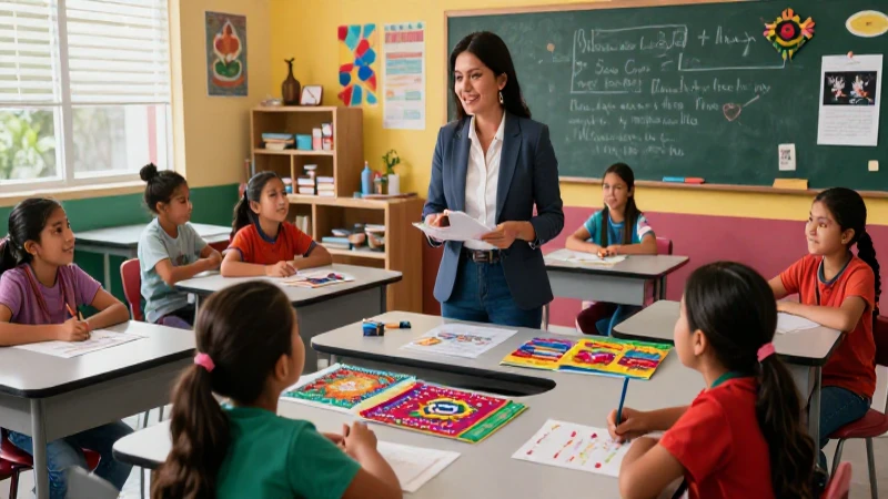 ¡Domina la nueva escuela mexicana y alcanza el éxito educativo! Aprende a implementarla de forma efectiva y supera todos los retos 4 Maestra mexicana guía alumnos en aula
