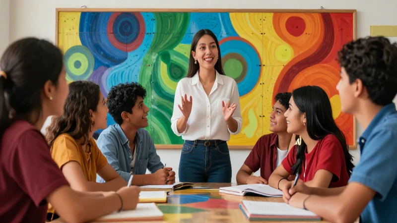 Imagen vibrante de aprendizaje educativo mexicano