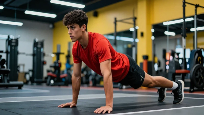 Atleta mexicano en gimnasio moderno con estética profesional