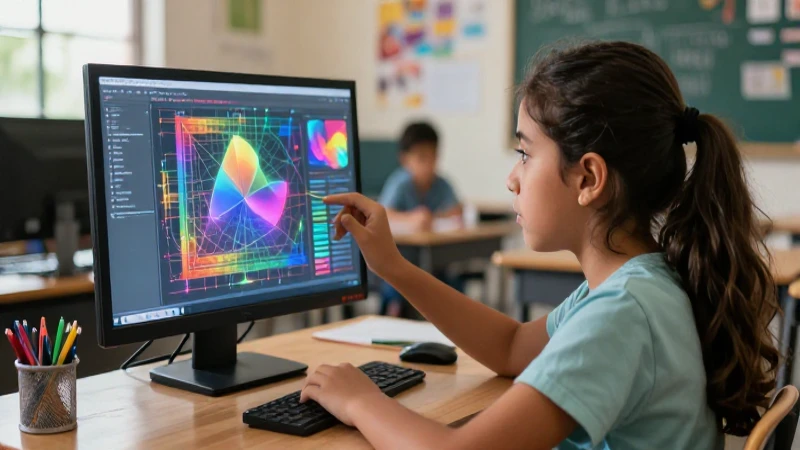 Desafíos en la evaluación educativa: una mirada en profundidad 3 Estudiante con hologramas en aula de alta tecnología