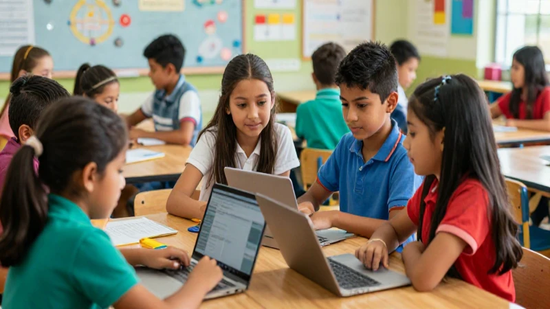 Estudiantes mexicanos colaboran en aula vibrante y moderna