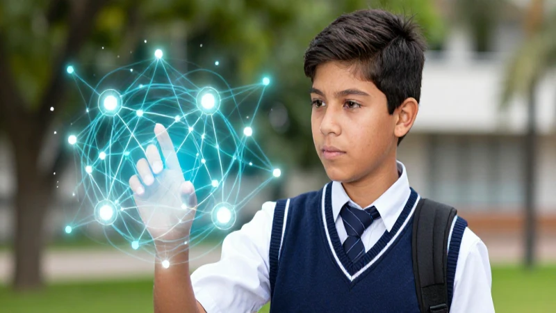 Estudiante moderno aprende con tecnología holográfica