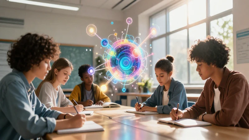 Conoce los siete ejes articuladores esenciales para el éxito 3 Estudiantes aprendiendo en un entorno moderno y dinámico