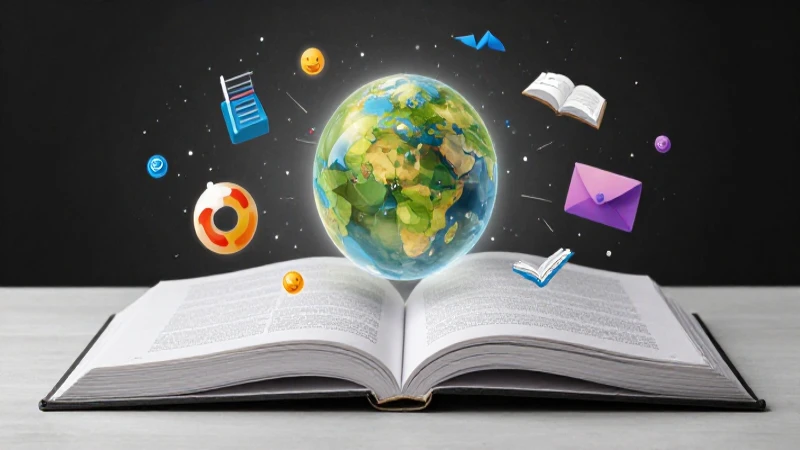 Libro educativo moderno con conceptos abstractos