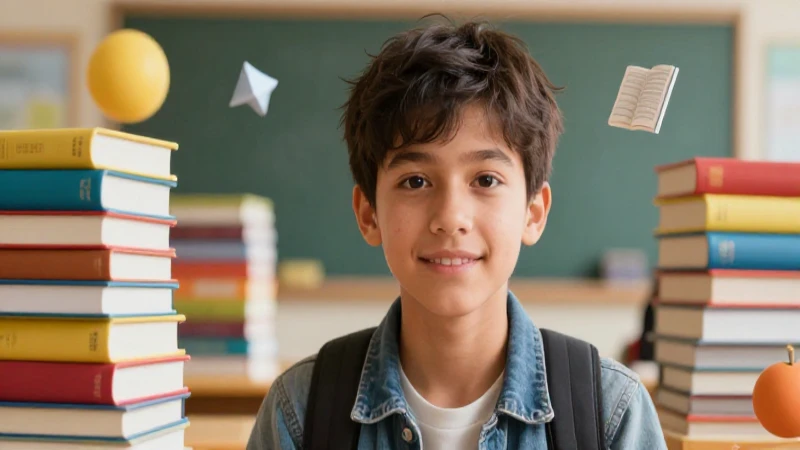 Estudiante seguro aprendiendo sobre textos