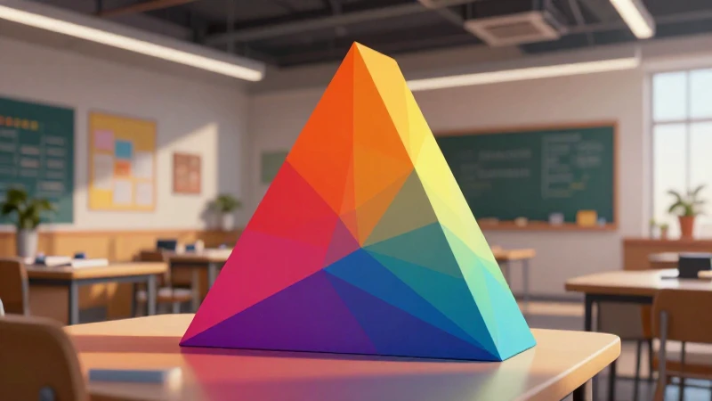 Diseño educativo geométrico moderno y vibrante