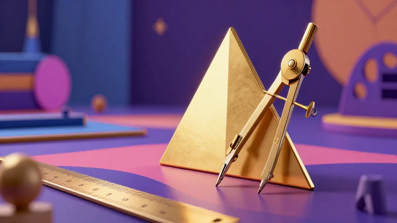 Ilustración geométrica educativa con estilo profesional