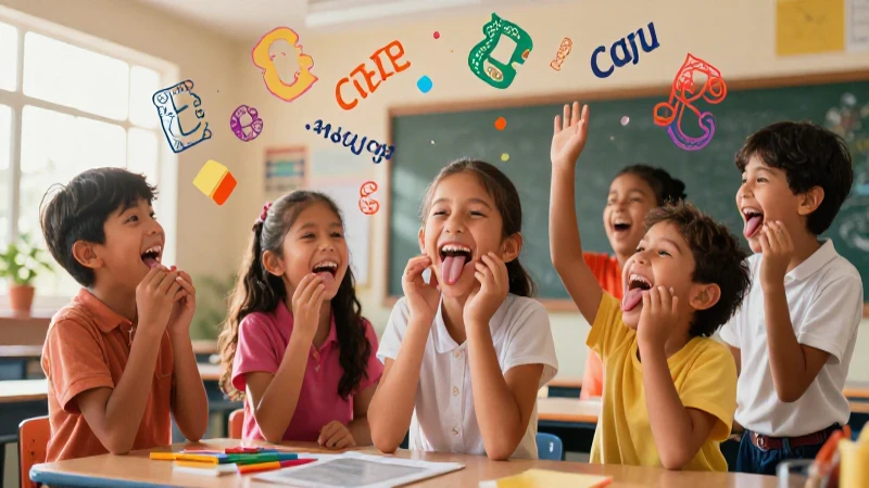 Te gustan los trabalenguas que aparecen en cuentos divertidos 7 Niños alegres practicando trabalenguas mexicanos