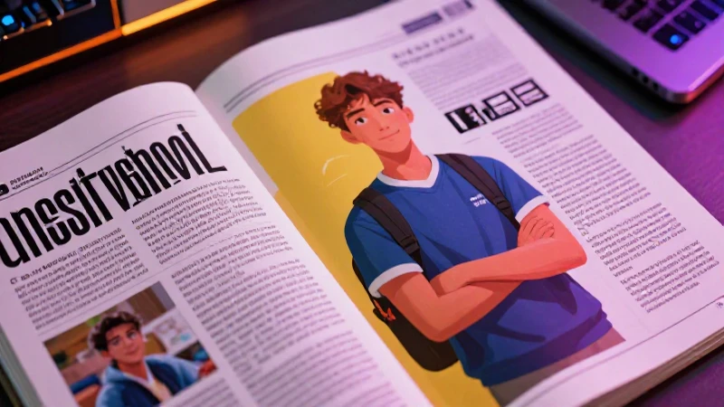 Estudiante organizada con estética de revista premium