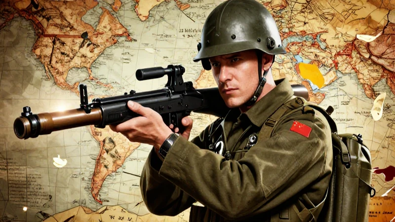 Ilustración vintage de mapas militares dramática y detallada
