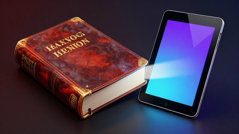Libro antiguo y tablet conectados por luz