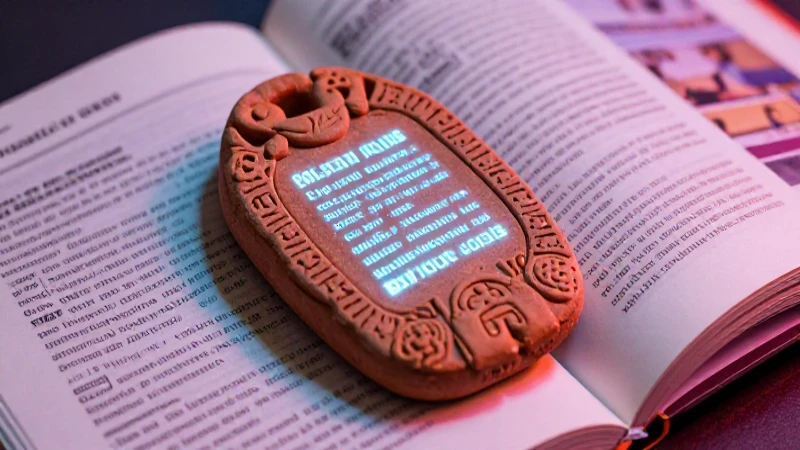 La historia detrás: ¿Cuándo se creó el texto? Conoce su origen aquí 4 Tablet antigua con texto digital educativo