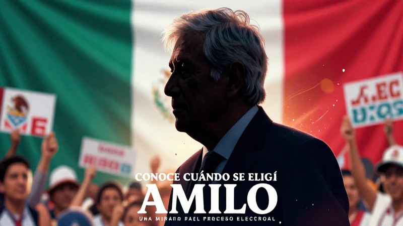 Conoce cuándo se eligió a AMLO: una mirada al proceso electoral 3 Silueta política poderosa en campaña vibrante en México