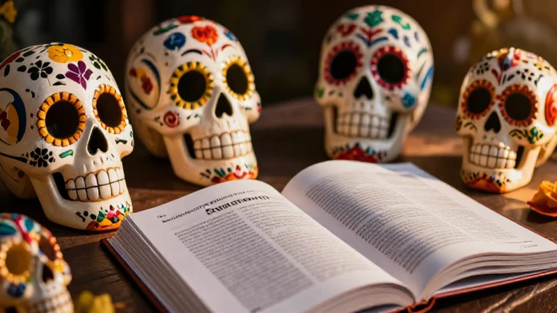 Calacas mexicanas artísticas en portada editorial premium