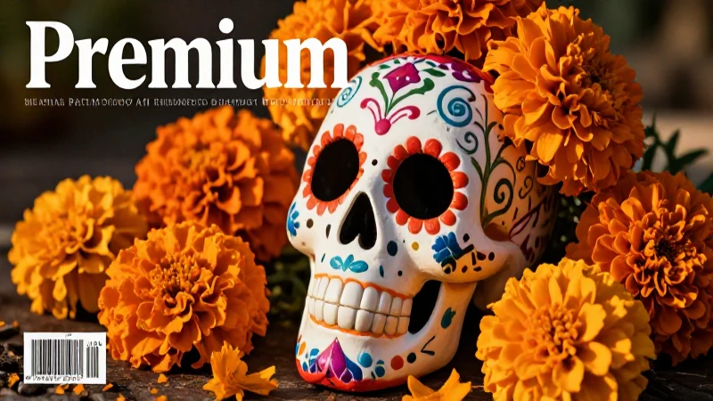   Calaverita mexicana vibrante en luz dorada