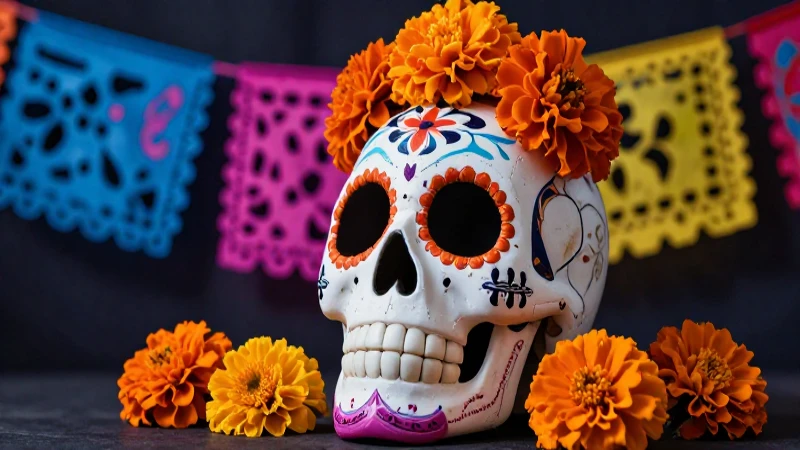 Calaverita mexicana vibrante con alta calidad fotográfica