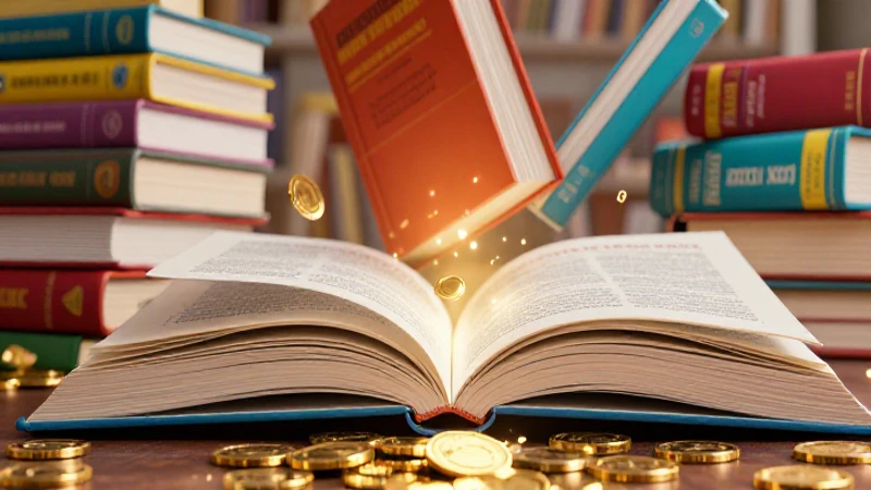 Libros y monedas doradas flotando en estética mexicana