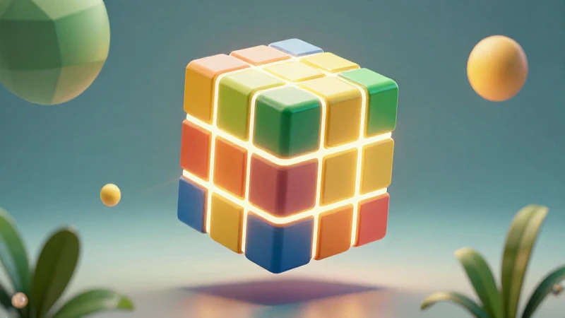 Cubo 3D brillante con toque mexicano educativo