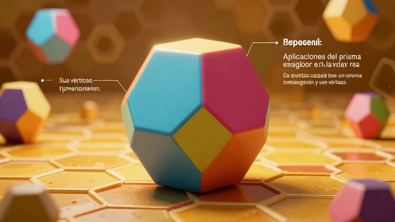 Prisma hexagonal 3D educativo y moderno