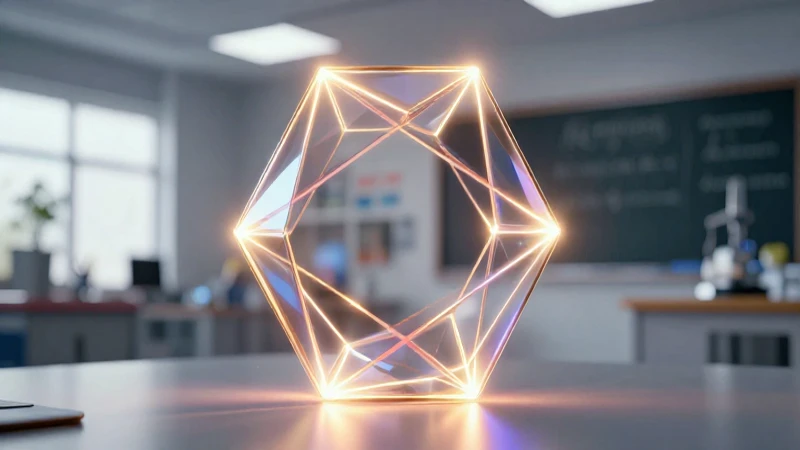 Prisma hexagonal detallado con iluminación cinematográfica