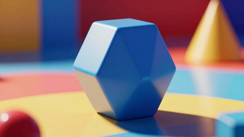 Prisma hexagonal vibrante con estética premium