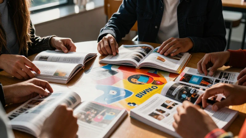 Libro abierto, estudio vibrante con manos de estudiantes