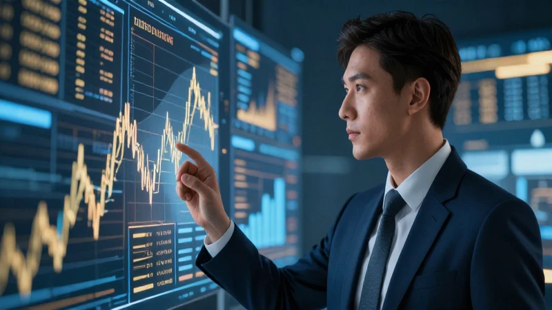 Experto profesional analiza datos financieros abstractos