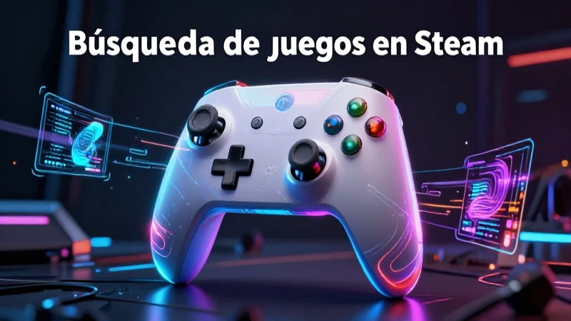 Contador de juegos futurista con ofertas de Steam