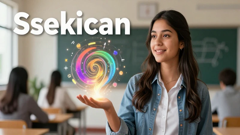 Ilustración vibrante de estudiante y conceptos matemáticos