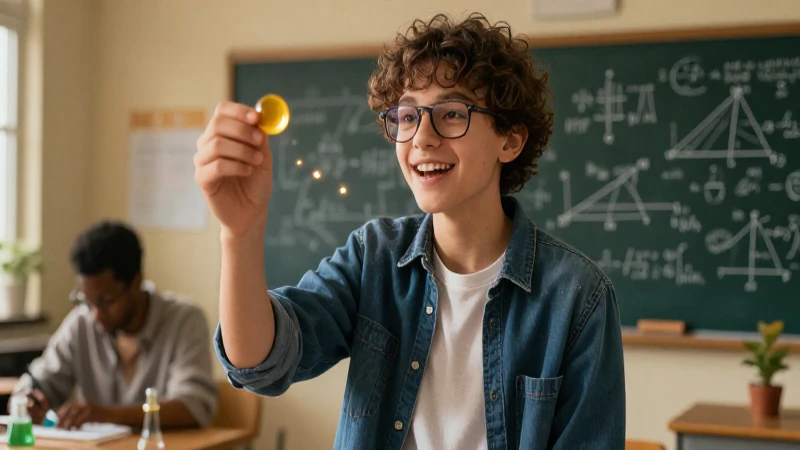 Estudiante entusiasta aprende matemáticas en estilo profesional