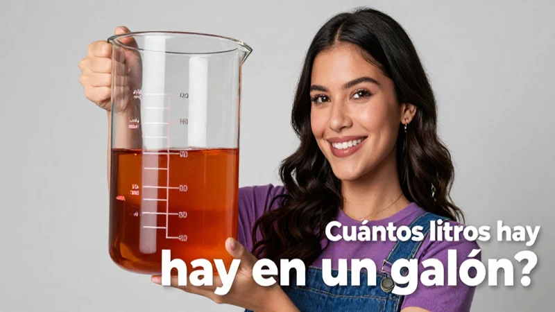 Conversión galones a litros en foto educativa