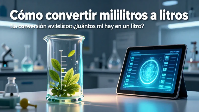 Conoce rápidamente la conversión: ¿Cuántos ml hay en un litro? 3 Ilustración educativa de mililitros a litros