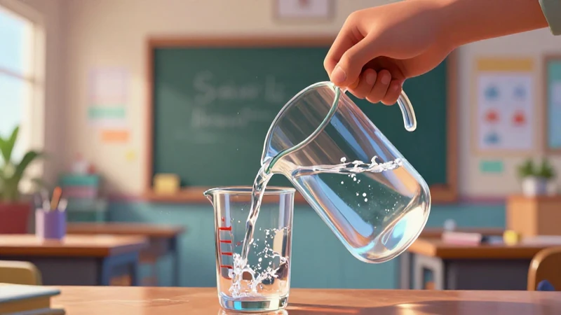 Agua vertida en vaso, estilo dinámico e hiperrealista