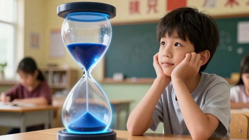 Conoce cuánto es una década y su importancia en el tiempo 4 Estudiante y tiempo se encuentran en un ambiente educativo moderno