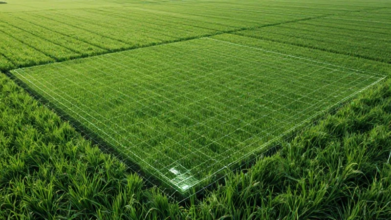 Campos verdes geométricos en alta definición