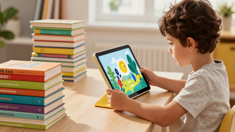 Niño leyendo libros en estudio profesional