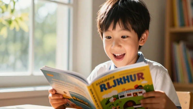 Tiempo ideal para aprender a leer y potencia el desarrollo de tu niño 4 Niño sonriente lee libros bajo luz cálida