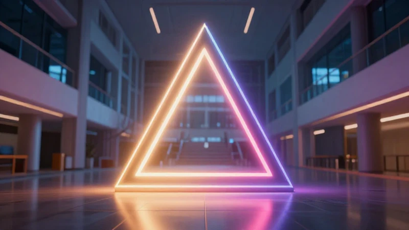 Ilustración geométrica educativa, luz moderna y vibrante