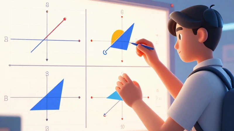 Ilustración educativa moderna de geometría vibrante