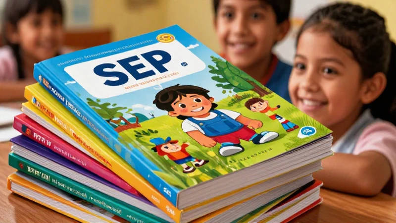 Textos SEP color, niño sonriente, estética mexicana