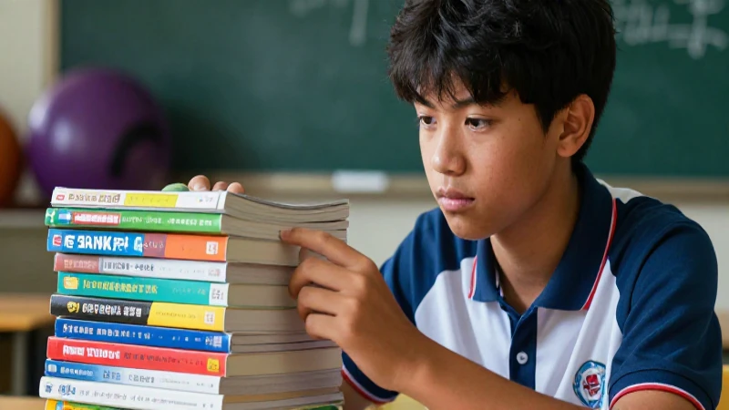 Joven estudiante concentrado con libros y estilo académico