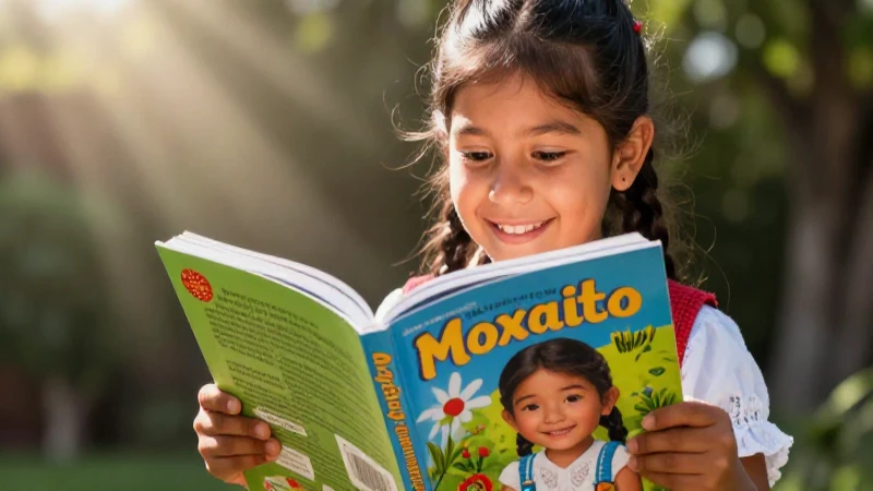 Niño mexicano feliz leyendo libro educativo